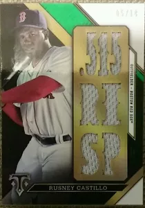 2016 Topps Triple Threads RUSNEY CASTILLO Relic Emerald /18 - Picture 1 of 3