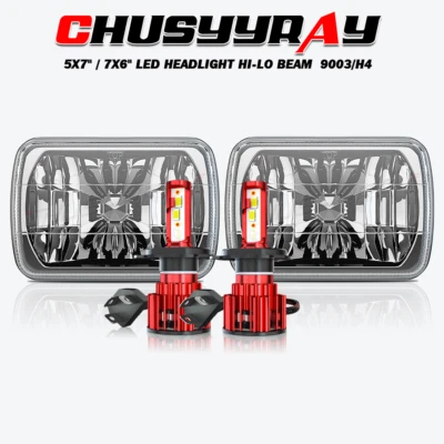 Par de luces LED H4 de haz alto/bajo Fit Mazda RX-7 1986-1991 5x7" 7X6 pulgadas Foto 1 de 4