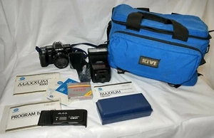 Minolta Maxxum 7000 pacchetto fotocamera reflex flash 4000af, programma posteriore 70, borsa, obiettivo - Foto 1 di 12