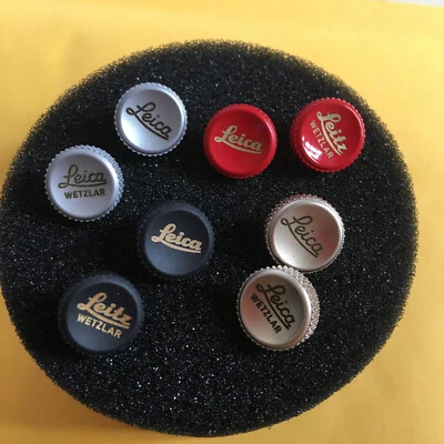 Soft Shutter Release Buttons Red Gold Silver Black for Leica Concave, 8pcs, 11mm - Image 1 of 3