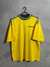 Umbro Vintage Football Soccer Shirt Yellow With Stripes Trikot Mens Size L