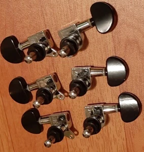 GROVER Type Les Paul Series 3 3 Pegs Black Metal Peg Button Electric Guitar Gu - Picture 1 of 4