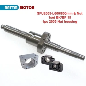 【EU】 Kit parti CNC SFU2005 vite a sfera 500 600 800 1000 mm + BK BF15 + dado + alloggiamento - Foto 1 di 8
