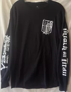 Camiseta negra manga larga ATTACK ON TITAN, AOT, para hombre M - Imagen 1 de 2