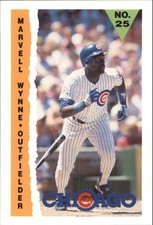 1990 Cubs Marathon #26 Marvell Wynne OVERSIZED