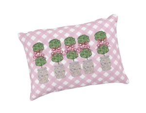 Pink Gingham Topiary Ginger Jar Jars Chinoiserie Palm Springs Throw Pillow Cover - Picture 1 of 1