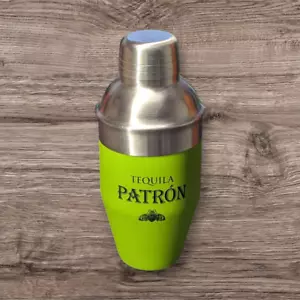 Coctelera Mini Patrón Tequila Acero Inoxidable Verde Lima Recubierta de Goma - Imagen 1 de 3