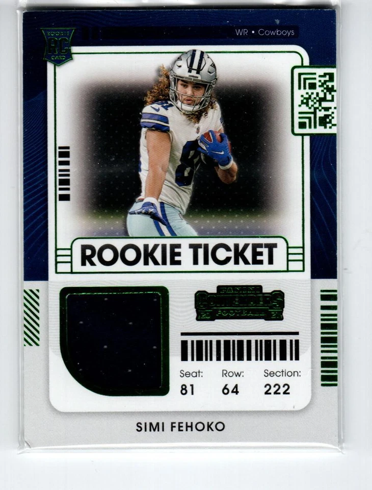 2021 Panini Contenders Rookie Ticket Swatches #41 Simi Fehoko - Image 1 of 1