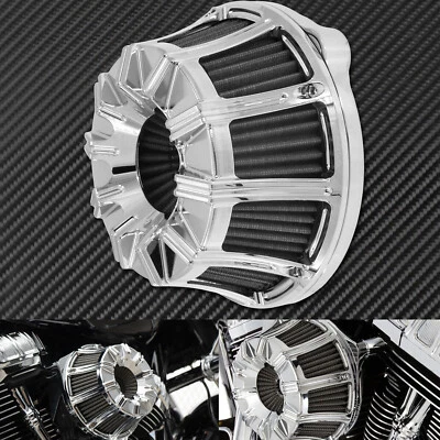 10 Streak Chrome Air Cleaner Intake Filter Fit For Harley Sportster 2004-2020 - Image 1 of 4