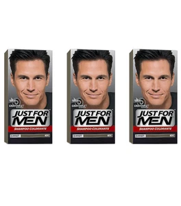 3pz JUST FOR MEN shampoo colorante colore nero NUOVO E ORIGINALE - Imagen 1 de 1