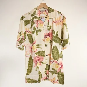 NWT Sunny Island Men’s M. Hawaiian Graphic Print Short Sleeve Button Down Shirt - Picture 1 of 3