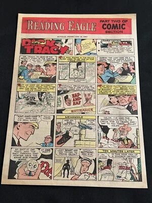 #T04a DICK TRACY Lote de 3 Tiras Cómicas Sunday Tabloid Página Completa 1967 Foto 1 de 3