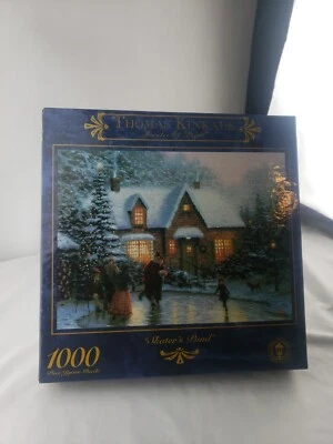 Skater’s Pond:  Thomas Kinkade 1000 piece puzzle Ceaco New - Image 1 of 4