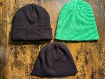 Lote de 3 gorros para hombre Hurley Joe Boxer talla única negro/verde brillante usados en excelente estado Foto 1 de 4