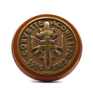 Tapa De Boca Marina Militar 1939-45 Corvette Aconit 1970 Cruz De Lorraine - Picture 1 of 2