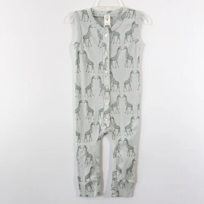 Kate Quinn Giraffe Print One Piece Romper Size 2T Sleeveless Button Down NEW - Image 1 of 4