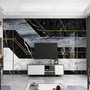 Vlies Fototapete Wandtapete Wandbilder Luxus Gold Geometrische Marmorstein 11162 - Picture 1 of 5