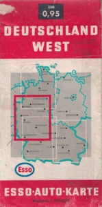 Esso Deutschland Blatt West Strassenkarte Landkarte Auto Reise 1966 Vintage RAR - Picture 1 of 6