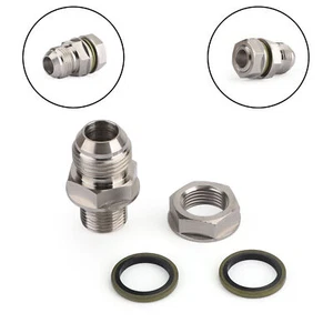 Adaptateur,Vidange Retour Carter D'Huile Turbo Raccord Bonde 10AN M18X1.5 Argent - Picture 1 of 10