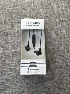 Earbuds with Microphone, Phone/Computer/Tablet Compatibility 3.5mm Black - Picture 1 of 3