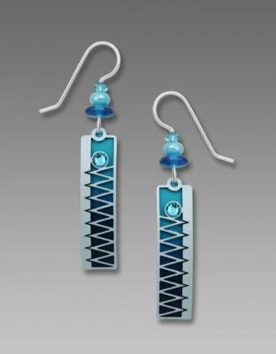 Pendientes Adajio Columna Ombre Azul Océano con Superposición en Zigzag Hechos a Mano en EE. UU. Foto 1 de 4