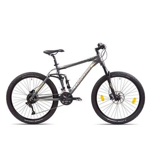 27,5 Zoll Fahrräder Mountainbike Fully 27 Gang Chrisson Hitter Fahrrad grau/gelb - Bild 1 von 4