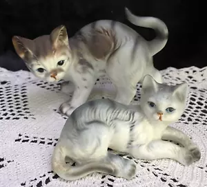 Gray Tabby Cat, Bone China Figurines, EUC - Picture 1 of 7
