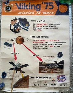 NASA - Viking '75 Mission to Mars Large Poster Super RARE - Picture 1 of 4