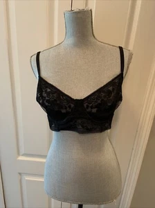 Intimately FREE PEOPLE Lace Underwire Bra 36DD New unlined BLACK NWT Sheer - Picture 1 of 5