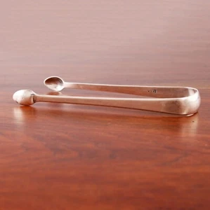 JOHN BLAKE ENGLISH GEORGE III STERLING SILVER SUGAR TONGS 1796 MONOGRAM MH - Picture 1 of 6