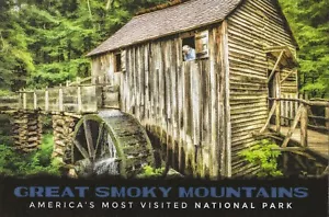 Postal Tennessee Great Smoky Mountains Nat'l Park John Cable Grano Molino COMO NUEVO - Imagen 1 de 1
