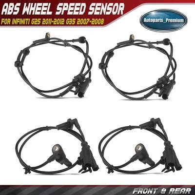 4x Sensor de velocidad de rueda ABS delantero y trasero para Infiniti G25 2011-2012 G35 2007-2008 Foto 1 de 4