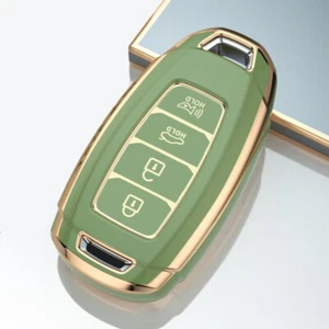 TPU COVER FOR HYUNDAI PALISADE SANTA FE SMART KEY 4 BUTTON 2018-2022 GREEN - Picture 1 of 3