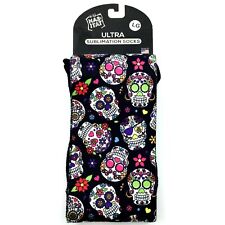 Sugar Skulls Day of the Dead Socks Wild Habitat Ultra Bamboo Sublimation LARGE