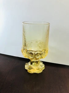 Tiffin Franciscan Madeira Vintage Corn Silk Yellow Glass Goblets 70’s Retro - Picture 1 of 9