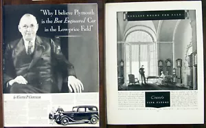 Plymouth Autoanzeige Walter P.Chrysler Crane's fine papers Fortune März 1934 - Bild 1 von 4