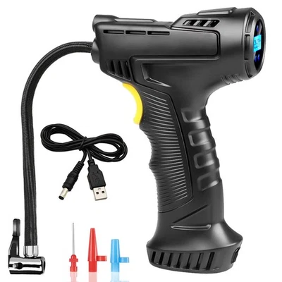 Cordless Digital Car Tire Inflator USB Rechargeable Tire Air Compressor Pump LCD - Image 1 of 4