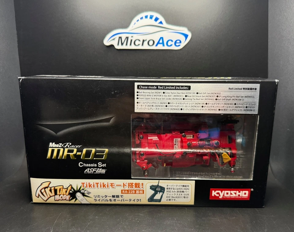 Kyosho Mini-Z MR-03 TikiTiki Chase Mode Red Limited Edition ASF 2.4 GHz Rare - Image 1 of 4