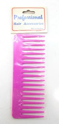 Peine desenredante de dientes anchos profesional vintage 6" rosa Foto 1 de 3