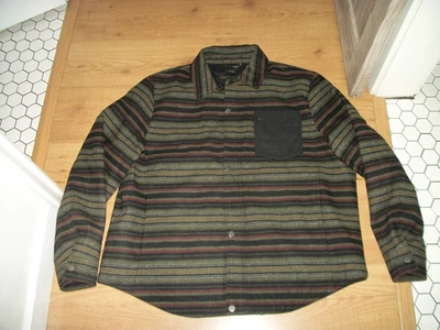 Chaqueta aislante Pendleton de lana azteca a rayas verde para hombre talla grande XXL Foto 1 de 4