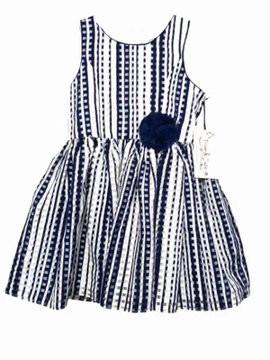 Nuevo con etiquetas Vestido Pippa & Julie Niñas 4 Ocasiones Especiales Flor Sin Mangas Azul Marino Foto 1 de 4