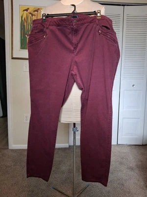 A.N.A. Leggings para mujer A New Approach granate talla 24W bolsillos con cremallera  Foto 1 de 4