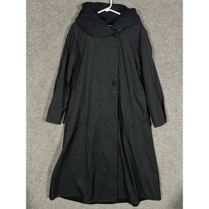 Mycra Pac Now Donatella Raincoat Women's Black Hooded USA Sz O-P Reversible - Picture 1 of 12