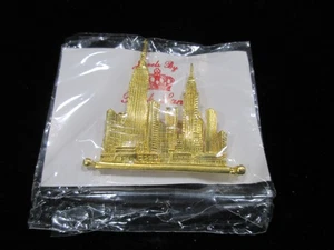 Vintage Park Brosche Stadtbild goldfarben - Bild 1 von 2