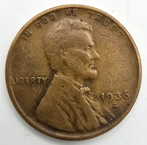 1936 S Lincoln Wheat Cent XF/AU You Grade It! Penny Type Coin EF Free Ship! - Picture 1 of 4