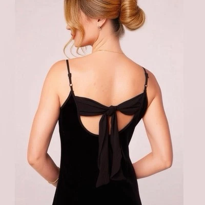 Новый с Ярлыками группы бесплатный девочка Crush черный бархат платье Midi без рукавов Sz M 8/10 - Изображение 1 из 4