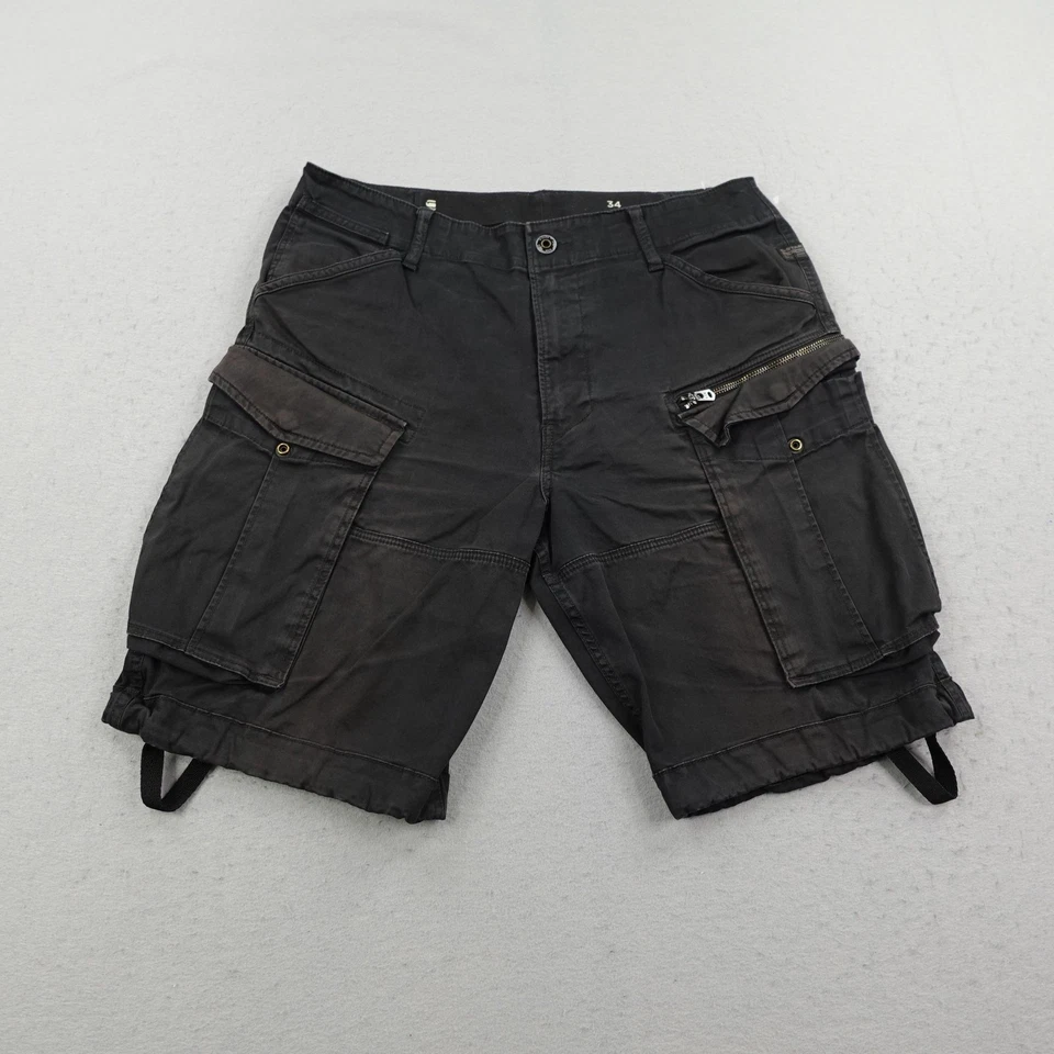 Shorts G Star RAW 34 preto Rovic com zíper solto 1/2 utilitário de carga paraquedista folgado - Imagem 1 de 4