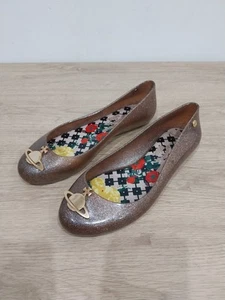 VIVIENNE WESTWOOD MELISSA Gold Orb Ballerina Shoe Size UK 5 EU 38 - Picture 1 of 11