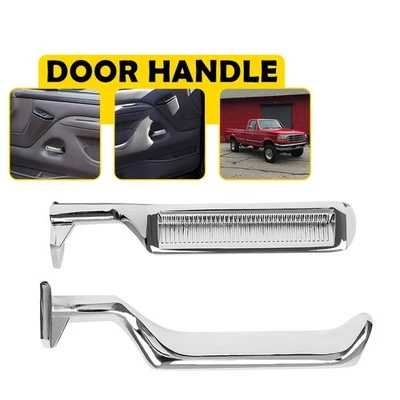 Par de manijas de puerta interiores de metal cromado izquierda derecha para camioneta Ford F150 F250 F350 87-96 Foto 1 de 4
