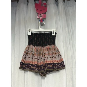 Natural Life Boho Floral Shorts XS Smocked Waist Flowy Festival Hippie Cottage - Picture 1 of 6